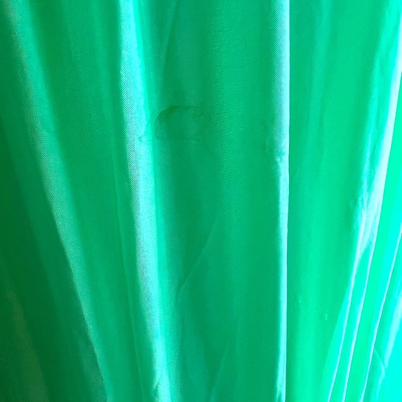 💚Italy SILK Dress💚 Green Pleated Sleeveless Resort Gown - Picture 10 of 13